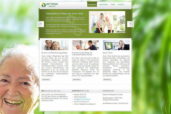 Webseite Krankenpflege Optimum