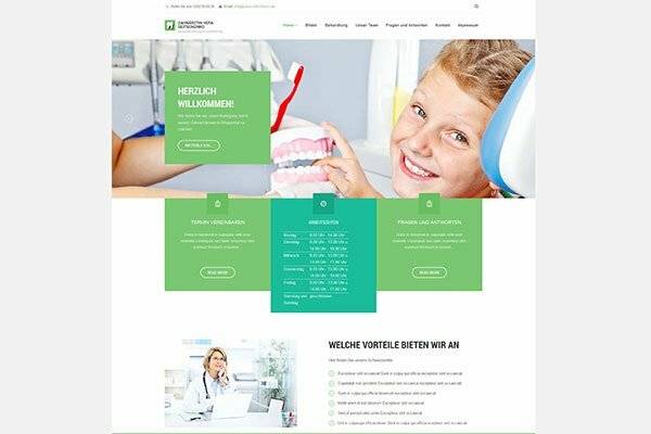 Webseite der Zahnarztpraxis Seitschenko