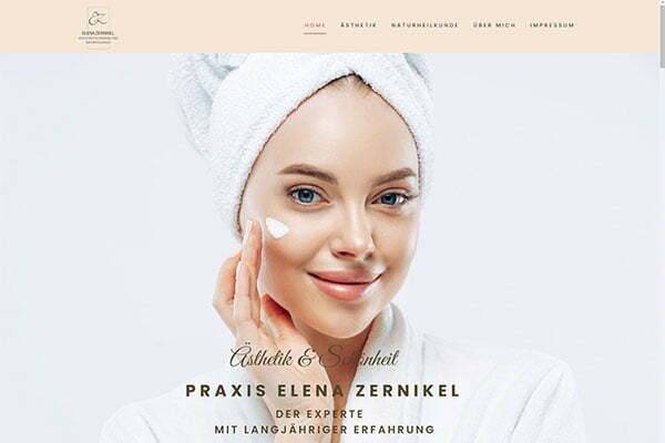 Website der Praxis Elena Zernikel - Ästhetik & Schönheit